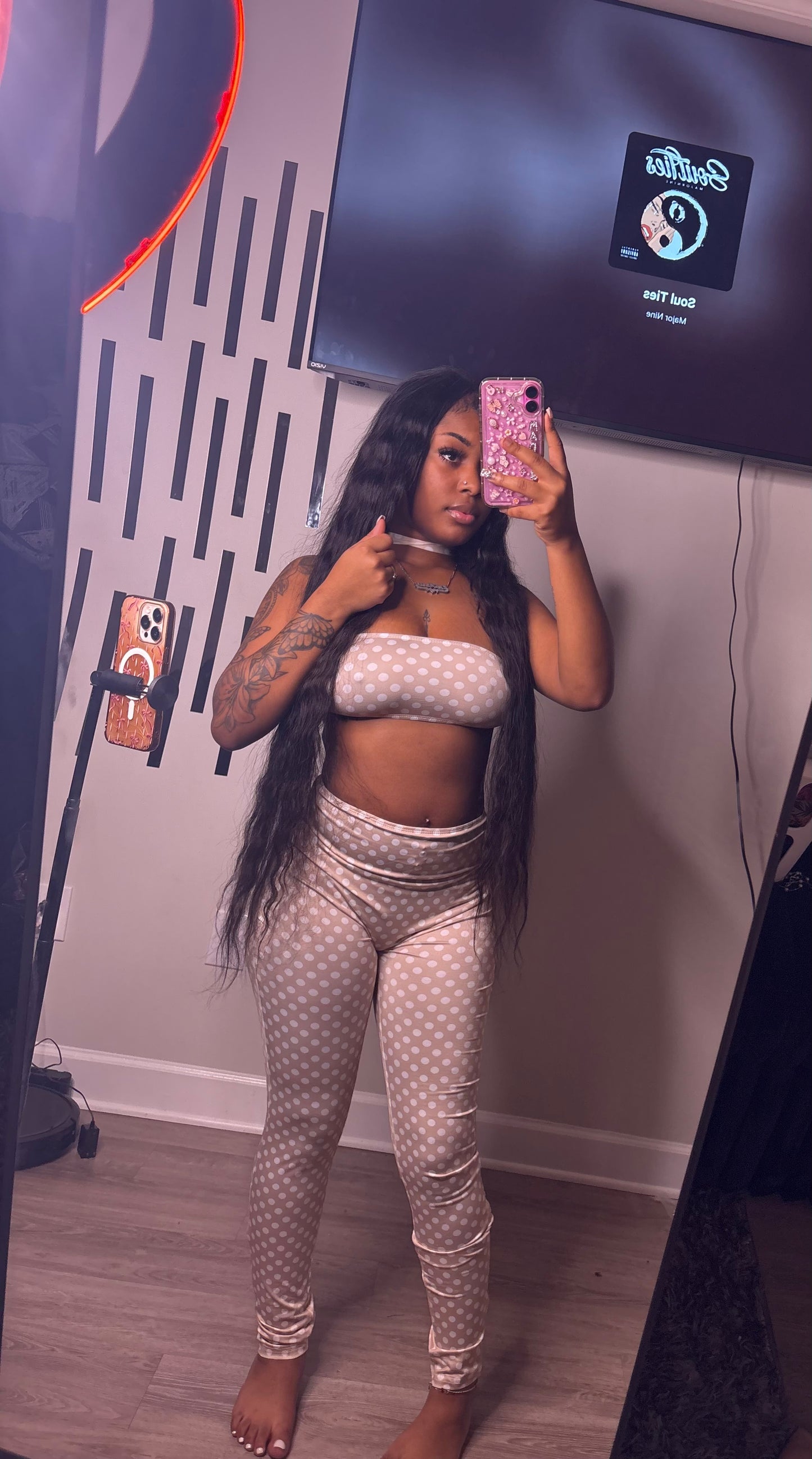 Dot Your Waist Two-Piece Set