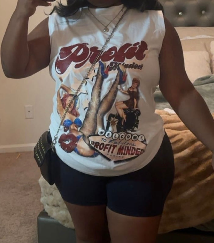Profit Minded Sleeveless T-shirt Set
