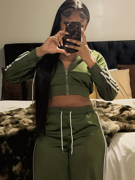 Side Eye Wide Leg Stripe Set