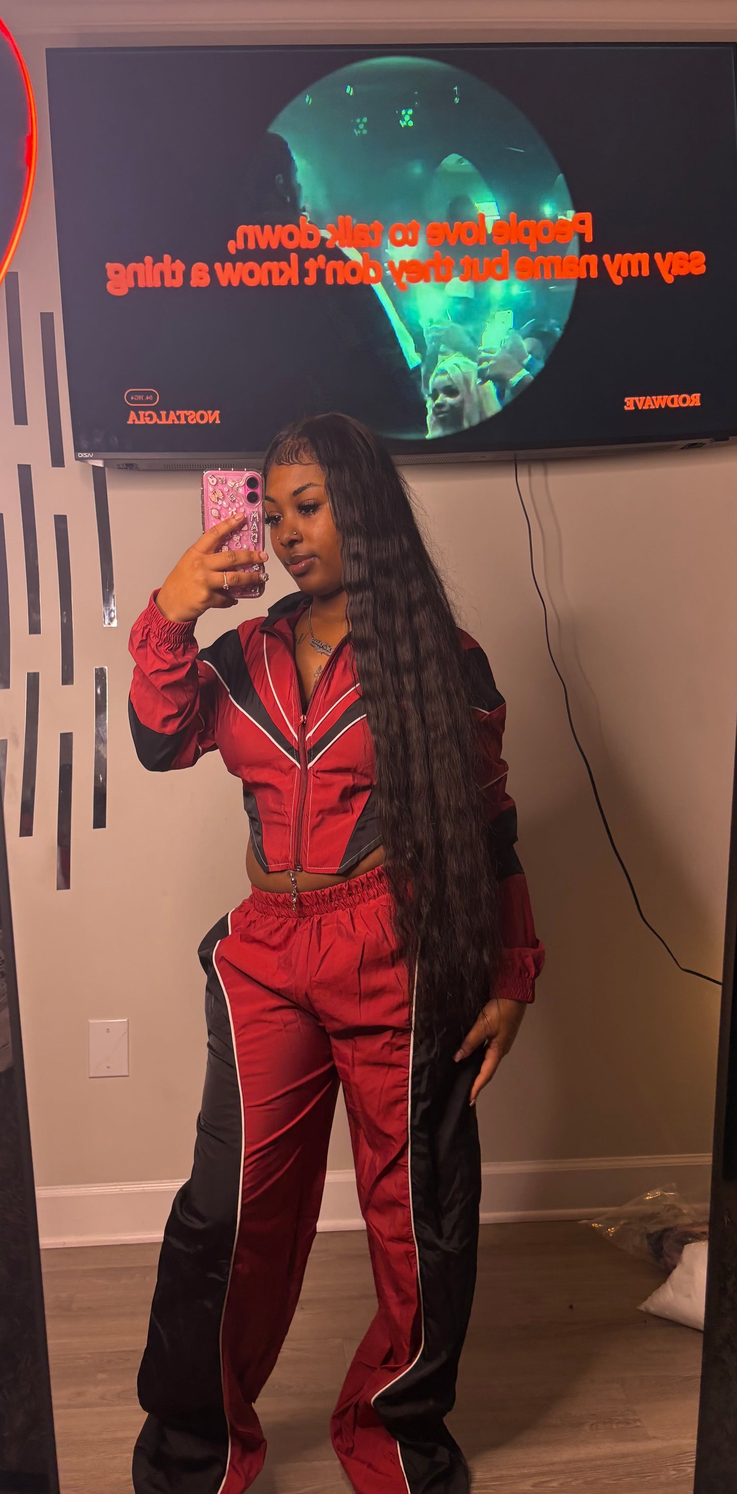 Contrast Curve Zip-Up Jumpset